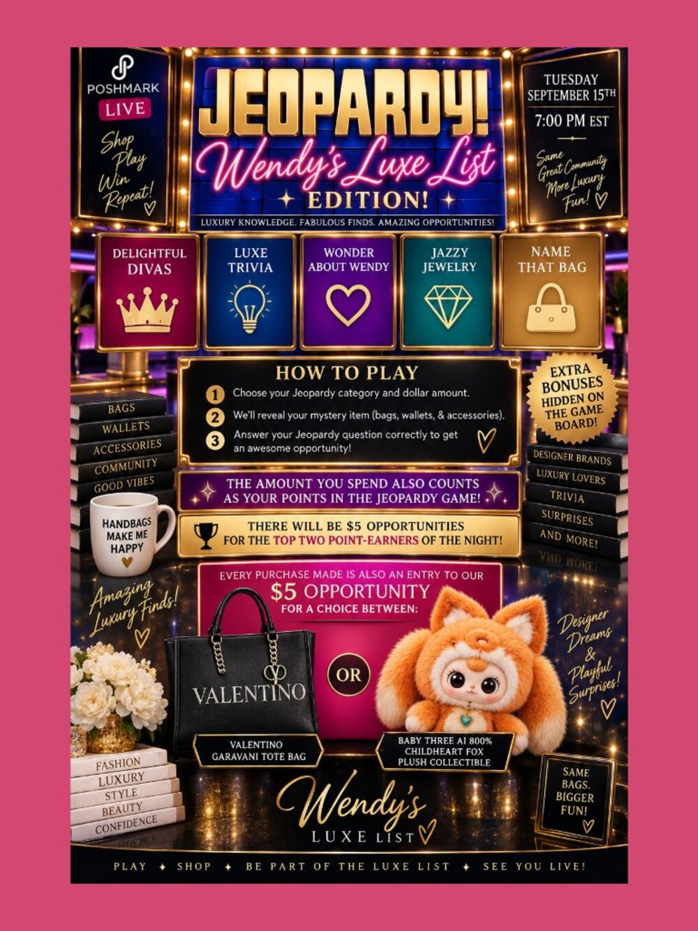 9/15 JEOPARDY! WENDY'S LUXE LIST EDITION!